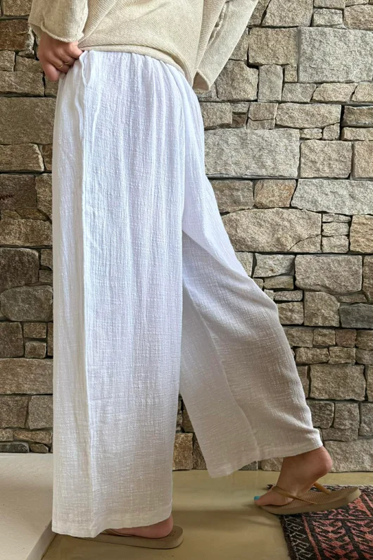Loom & Thread Pin Tuck Pant White /41=